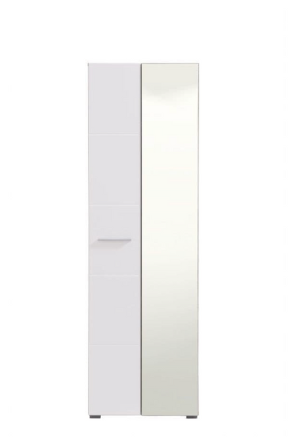 Myra White Mirrored Narrow Wardrobe