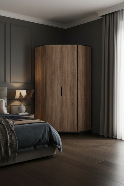 Vant Oak Effect 2 Door Corner Wardrobe
