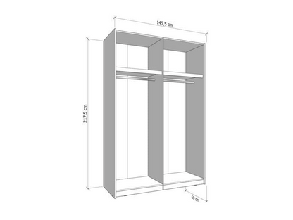 Weyma 150cm Cashmere Sliding Door Wardrobe