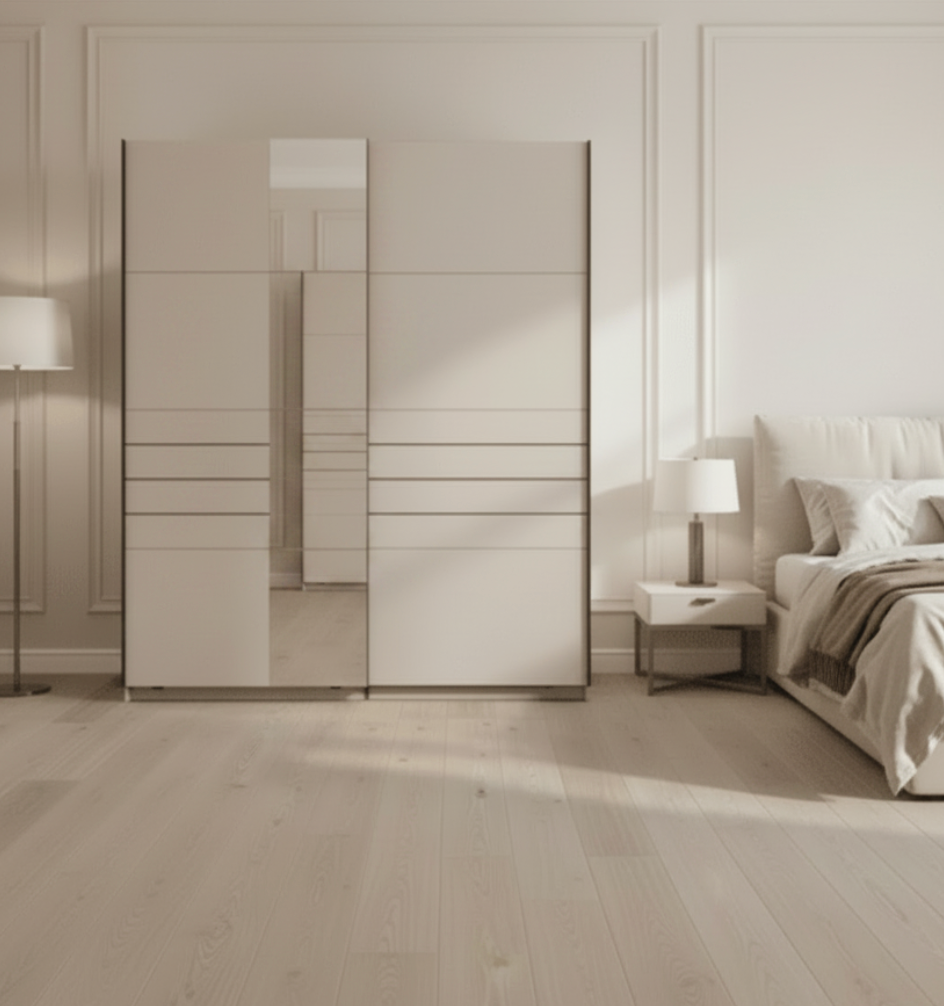 Weyma 245cm Cashmere Sliding Door Wardrobe