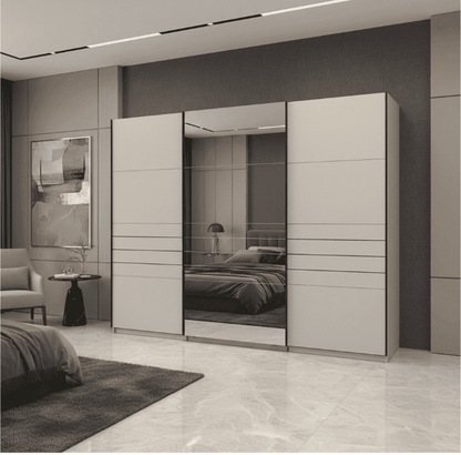 Weyma 270cm Cashmere Sliding Door Wardrobe