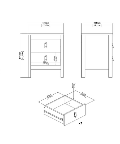 Barcelona 3 Piece Bedroom Furniture Set, 5 Drawers Chest,3 Door Wardrobe, Bedside White.
