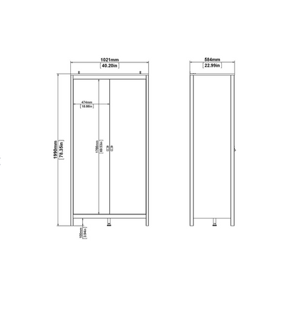 Barcelona 3 Piece Bedroom Furniture Set in Jackson Hickory Oak
