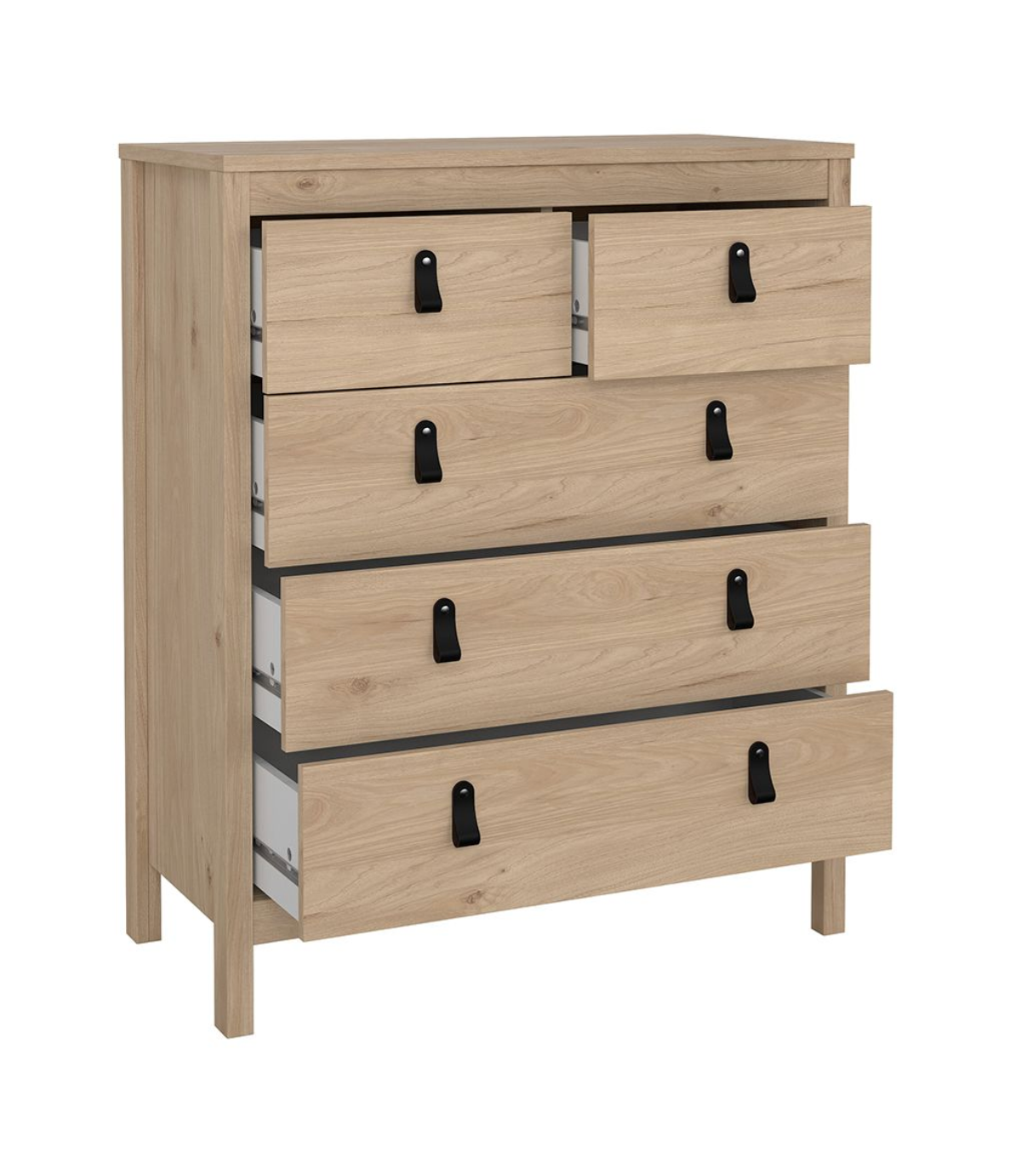Barcelona 3 Piece Bedroom Furniture Set in Jackson Hickory Oak