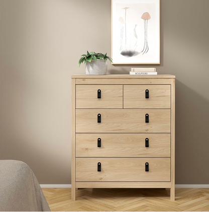 Barcelona 3 Piece Bedroom Furniture Set in Jackson Hickory Oak