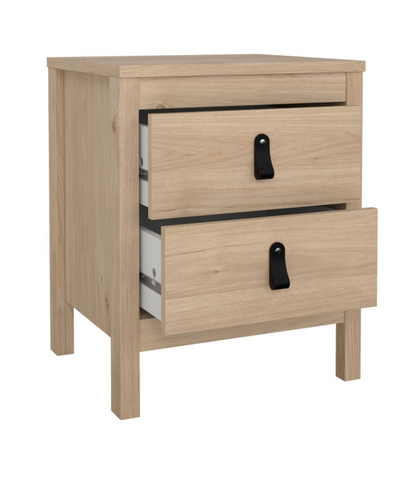 Barcelona 3 Piece Bedroom Furniture Set 5 Drawer Chest 3 Door Wardrobe in Jackson Hickory Oak