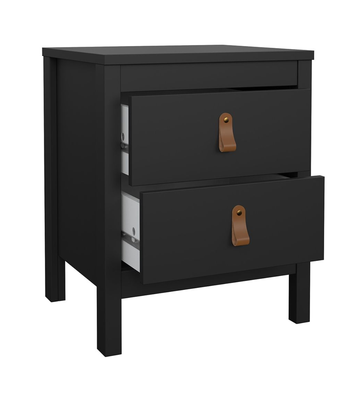 Barcelona 3 Piece Bedroom Furniture Set, 5 Drawers Chest,3 Door Wardrobe, Bedside  in Matt Black