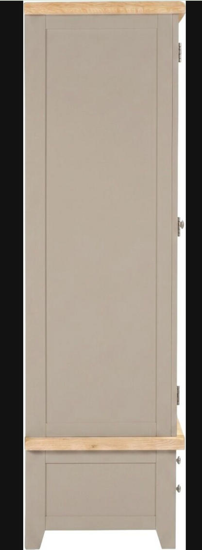 Windsor 2 Door 1 Drawer Wardrobe - Putty/Oak