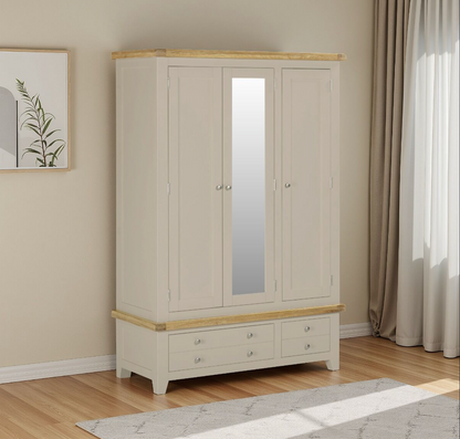 Windsor 3 Door 2 Drawer Wardrobe - Putty/Oak