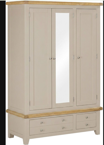 Windsor 3 Door 2 Drawer Wardrobe - Putty/Oak