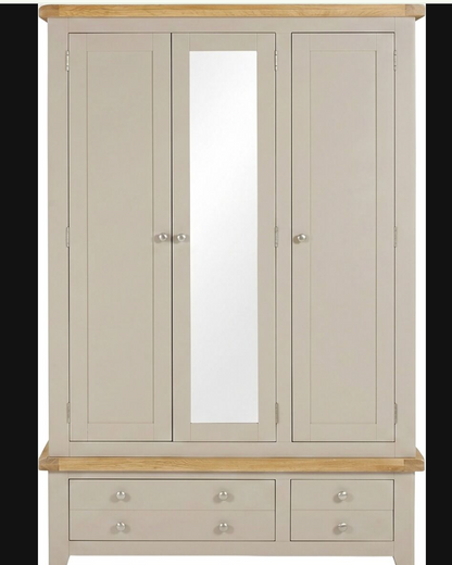 Windsor 3 Door 2 Drawer Wardrobe - Putty/Oak