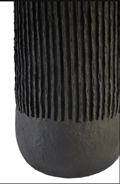 Carta Black Etched Linear Design Papier Mache Table Lamp