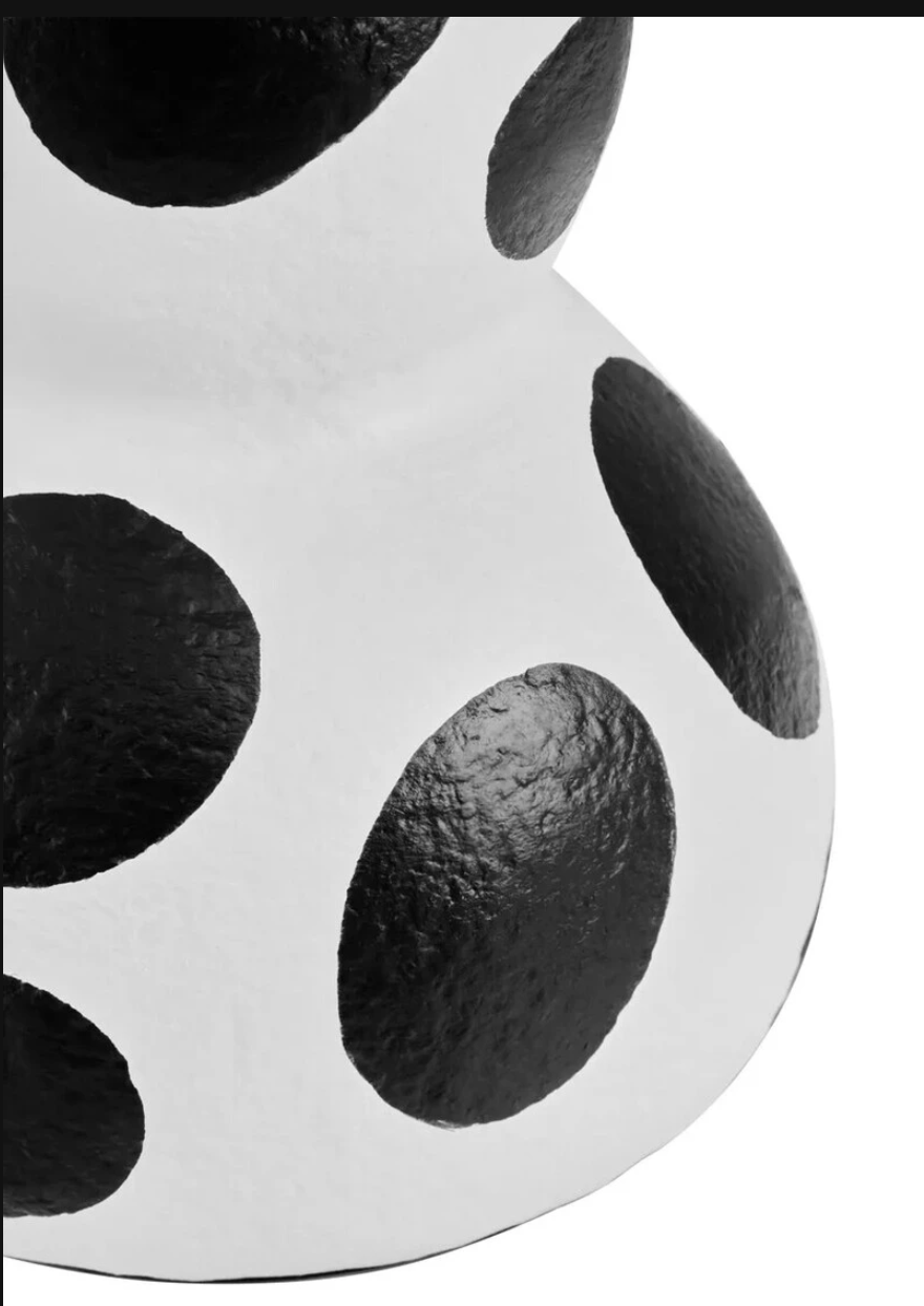 Carta Black and White Polka Dot Papier Mache Table Lamp