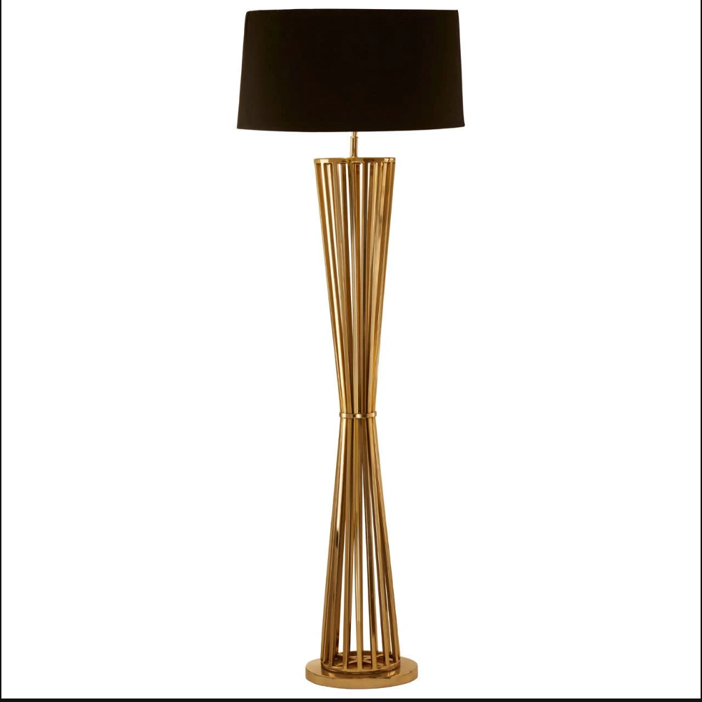Skye Gold Finish And Twisted Base Floor Lamp