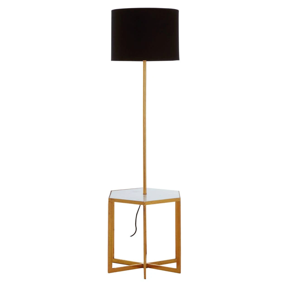 Sika White Marble and Gold Floor Lamp