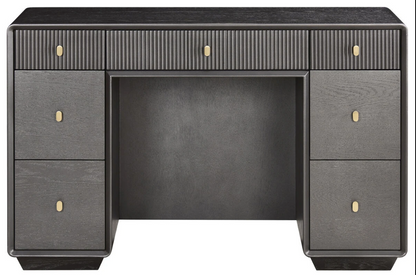 Dorsino Brown Grey Wood Veneer Seven Drawer Dressing Table
