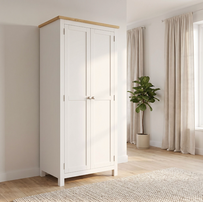 Cambridge 2 Door Wardrobe - Linen/Oak