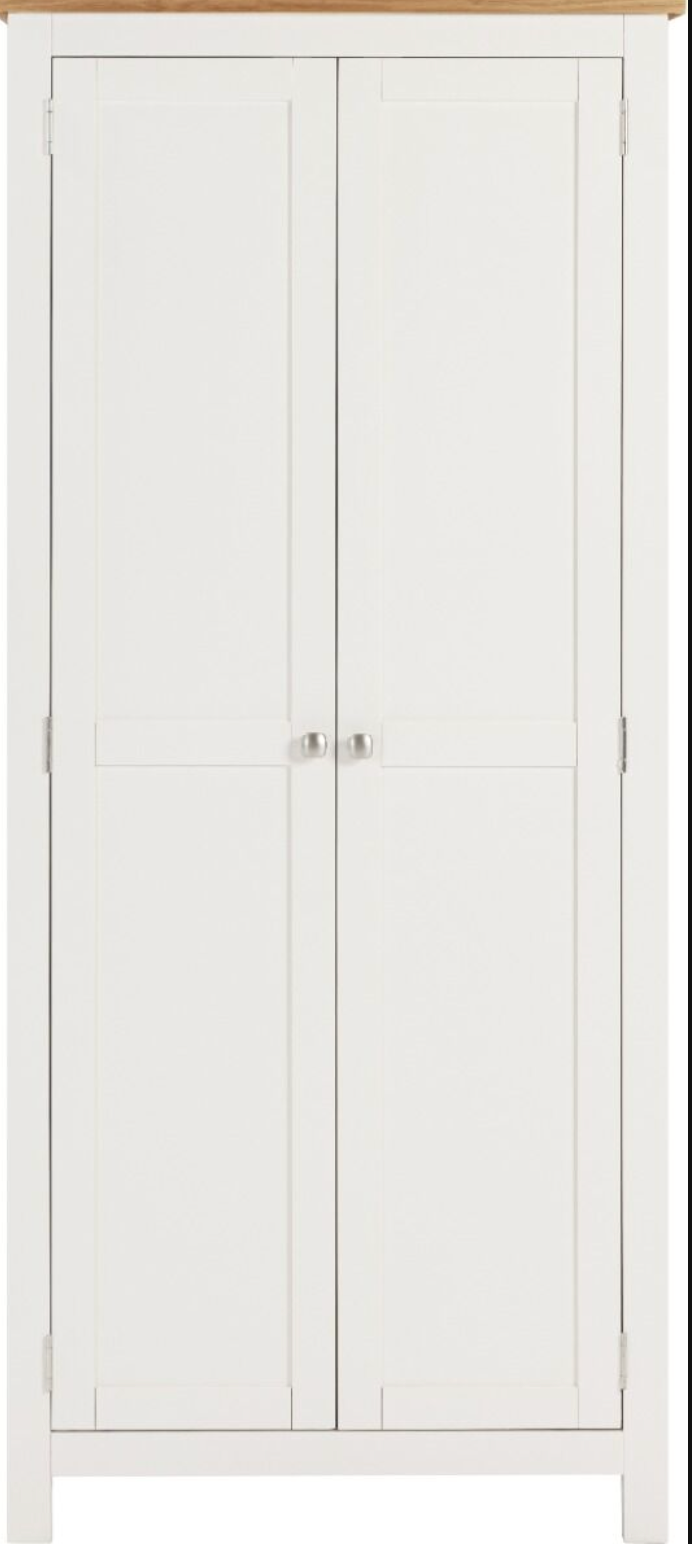 Cambridge 2 Door Wardrobe - Linen/Oak