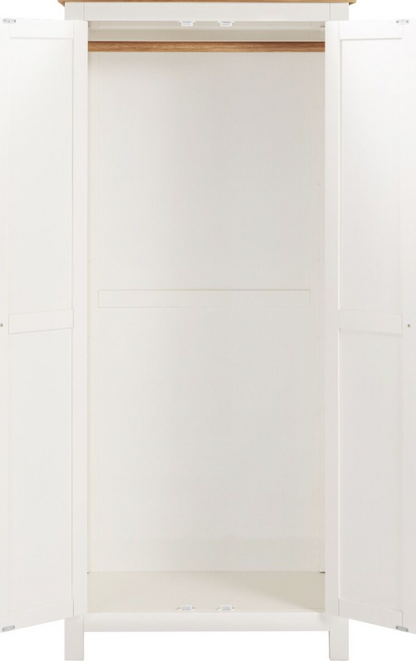 Cambridge 2 Door Wardrobe - Linen/Oak