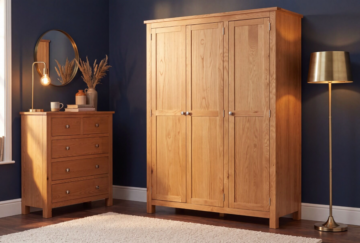 Cambridge 3 Door Wardrobe - Honey