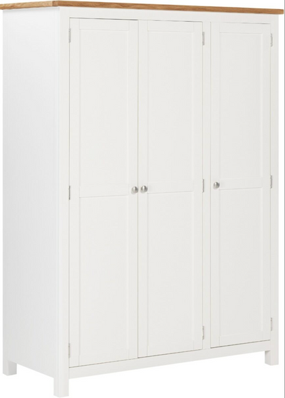 Cambridge 3 Door Wardrobe - Linen/Oak