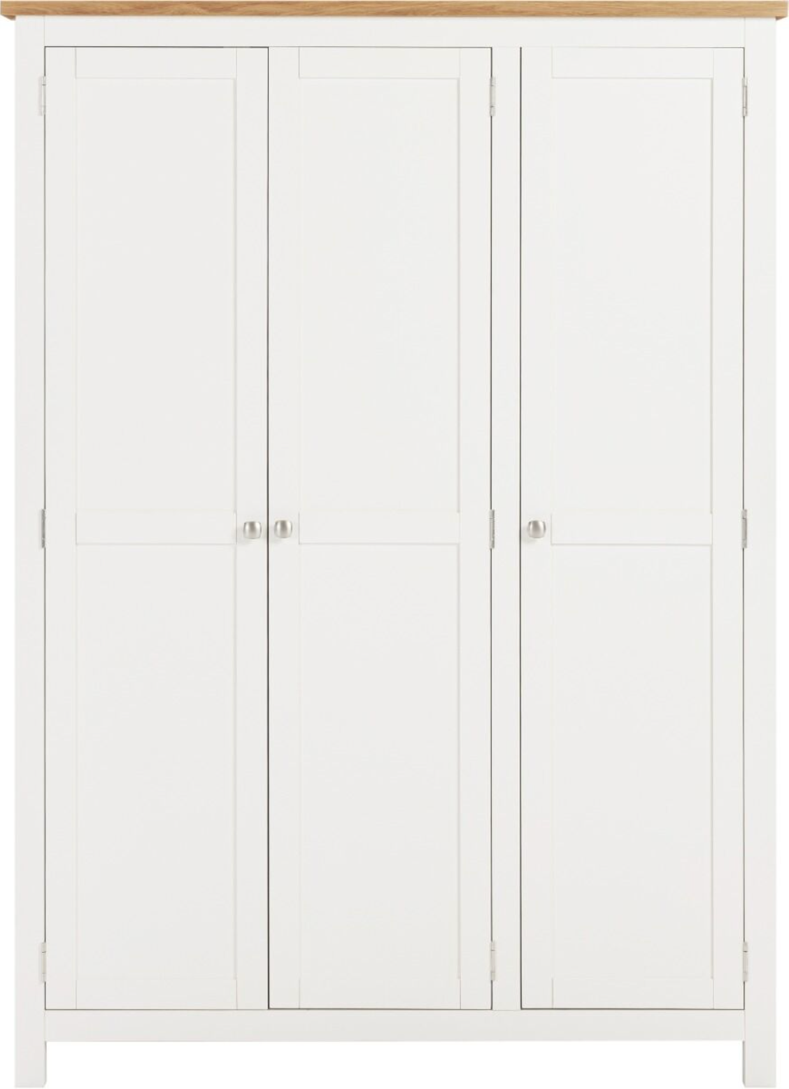 Cambridge 3 Door Wardrobe - Linen/Oak