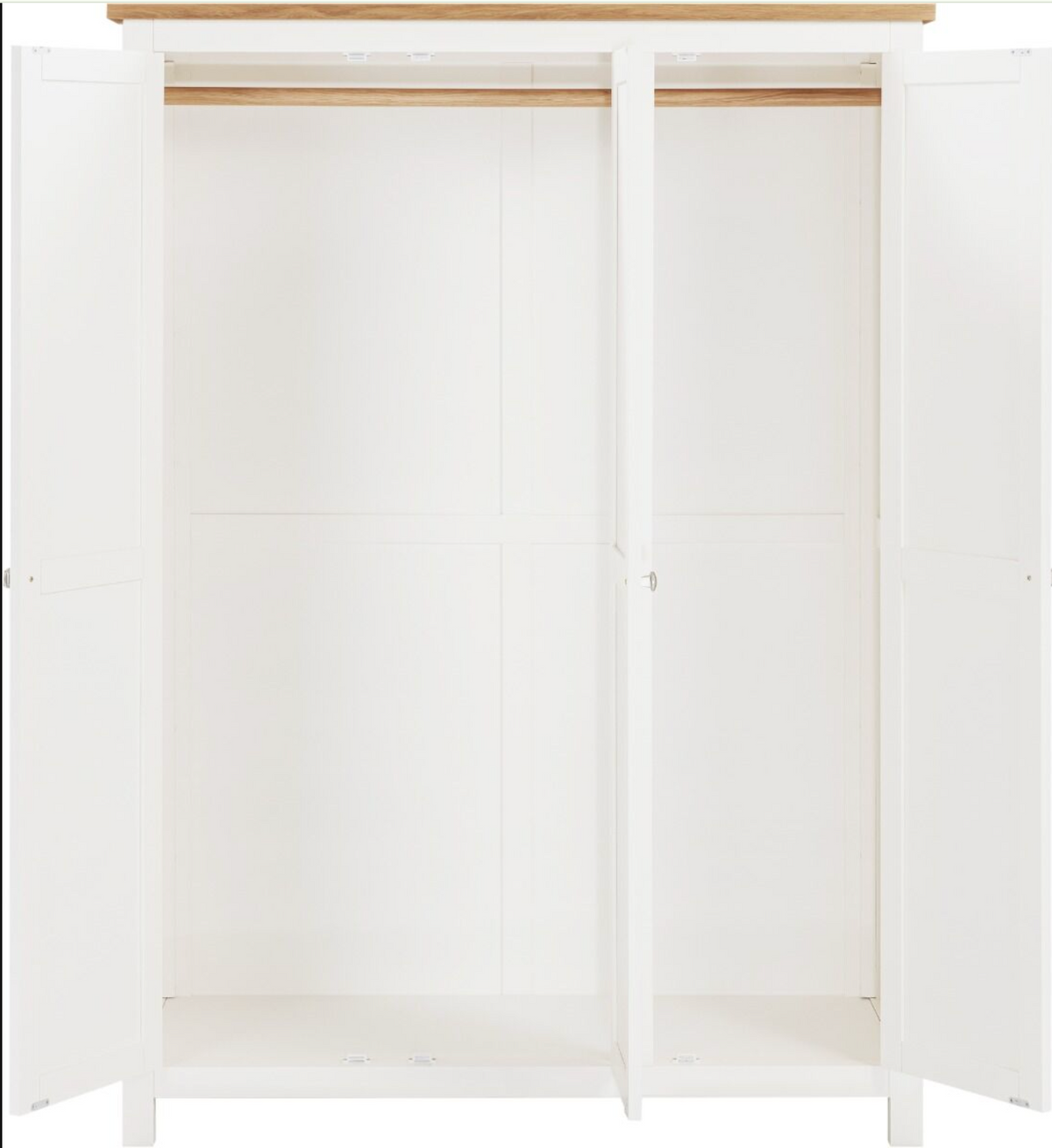 Cambridge 3 Door Wardrobe - Linen/Oak