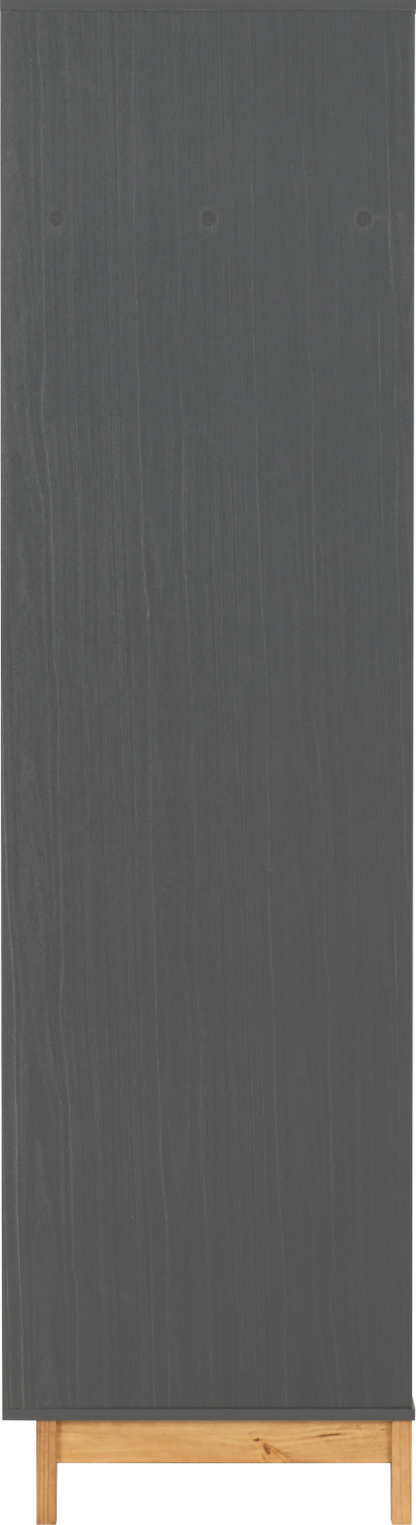 Cleveland 2 Door Wardrobe - White/Grey Metal Effect