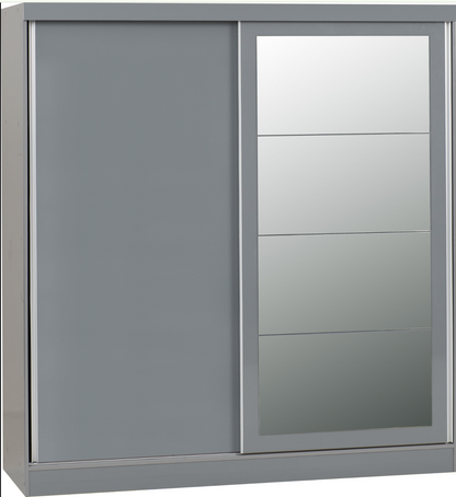 Nevada 2 Door Slider Wardrobe - Grey Gloss