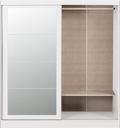 Nevada 2 Door Slider Wardrobe - White Gloss