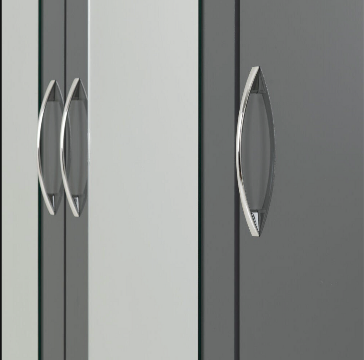 Nevada 3 Door 2 Drawer Wardrobe - Grey Gloss
