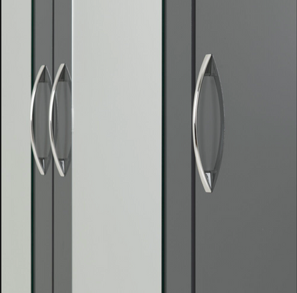 Nevada 3 Door 2 Drawer Wardrobe - Grey Gloss