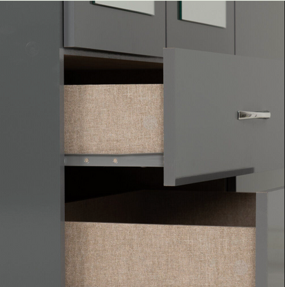 Nevada 3 Door 2 Drawer Wardrobe - Grey Gloss