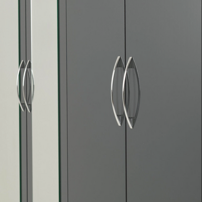 Nevada 4 Door 2 Drawer Wardrobe - Grey Gloss