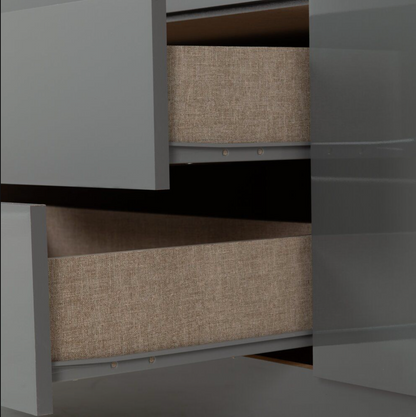 Nevada 4 Door 2 Drawer Wardrobe - Grey Gloss