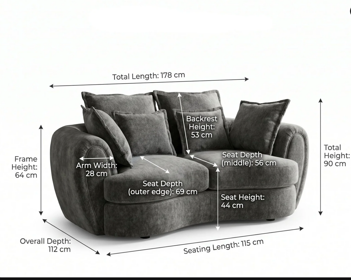 Dorchester Sofa Charcoal 2 Seater