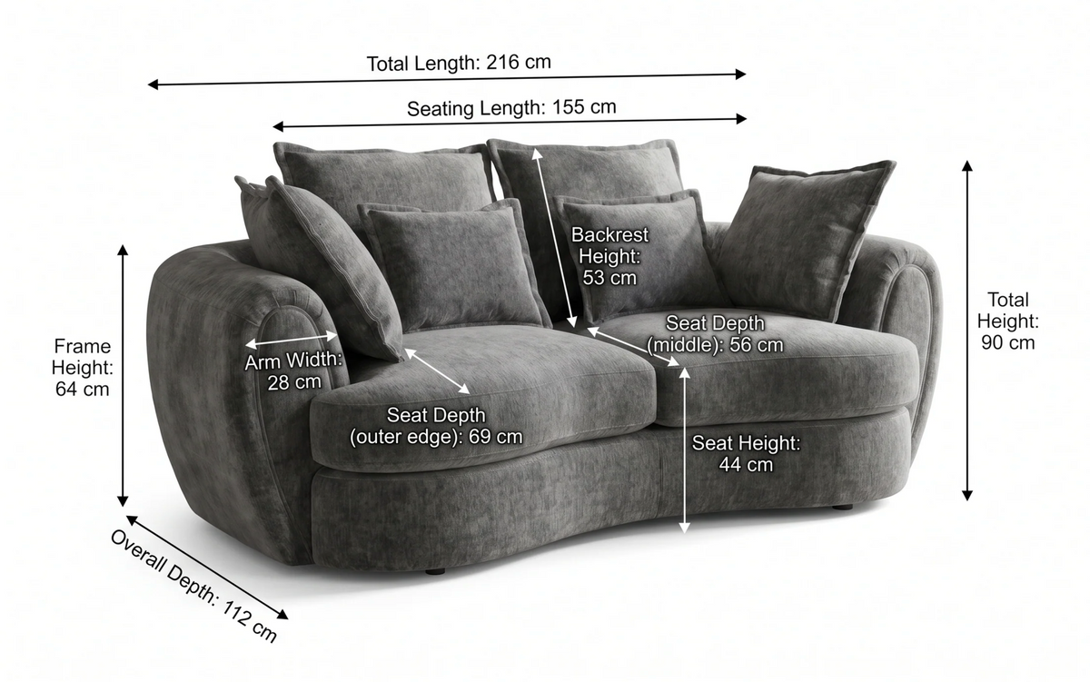 Dorchester Sofa Charcoal 3 Seater
