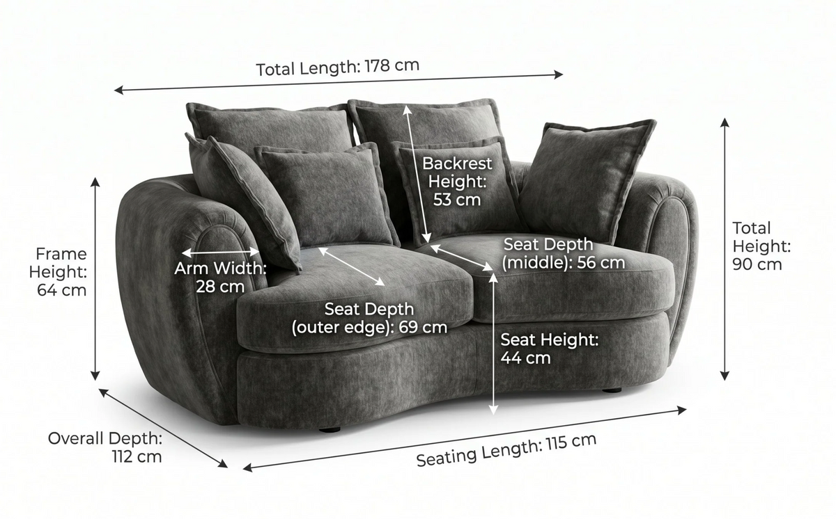 Dorchester Sofa Grey 2 Seater