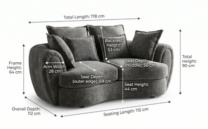 Dorchester Sofa Grey 2 Seater