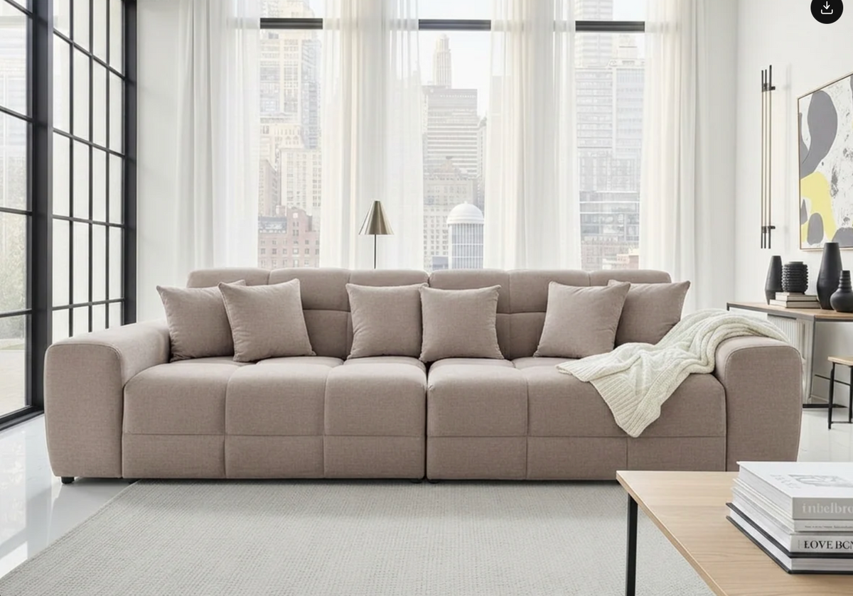 Jacob Sofa Latte 4 Seater