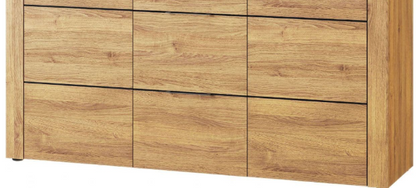Camar Large Oak Effect 3 Drawer Sideboard