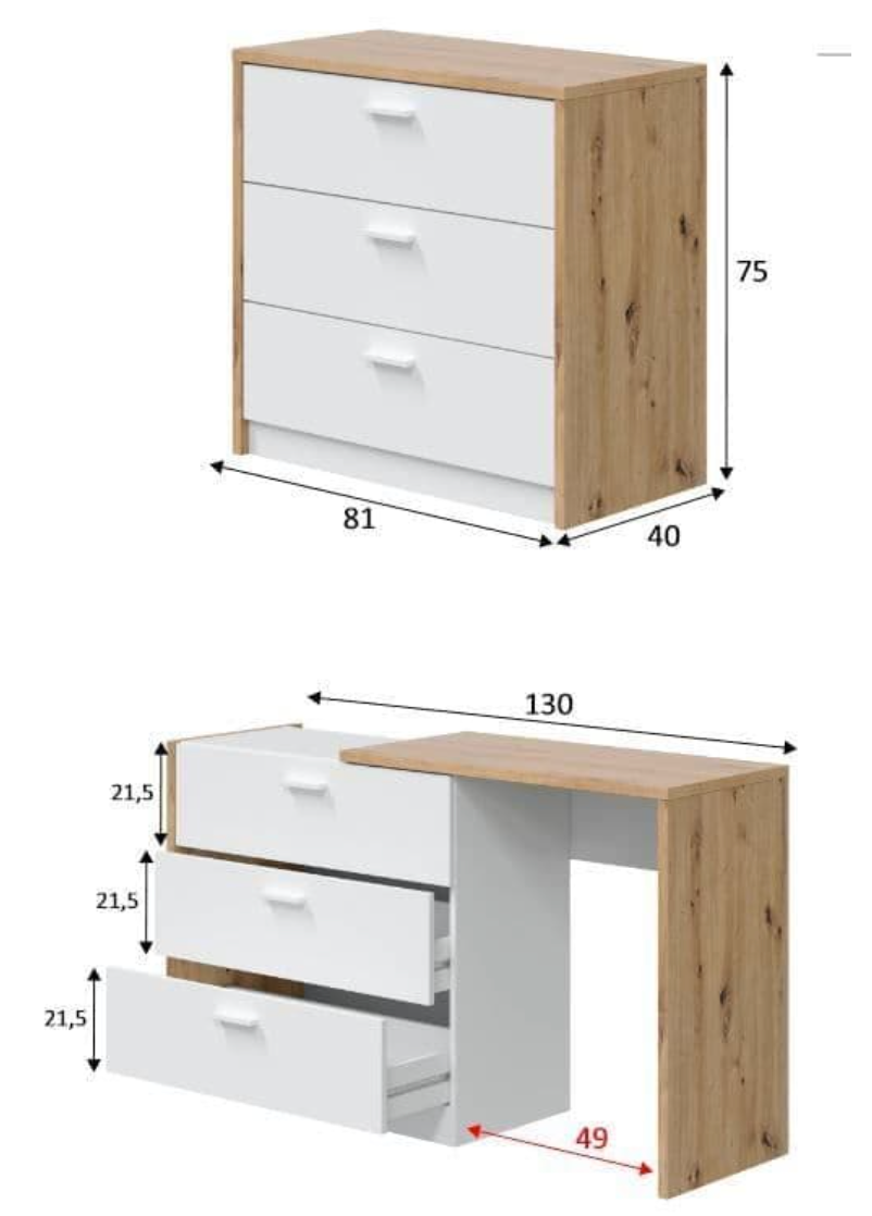 Granada Cashmere And Artisan Oak Effect Chest Of Drawers