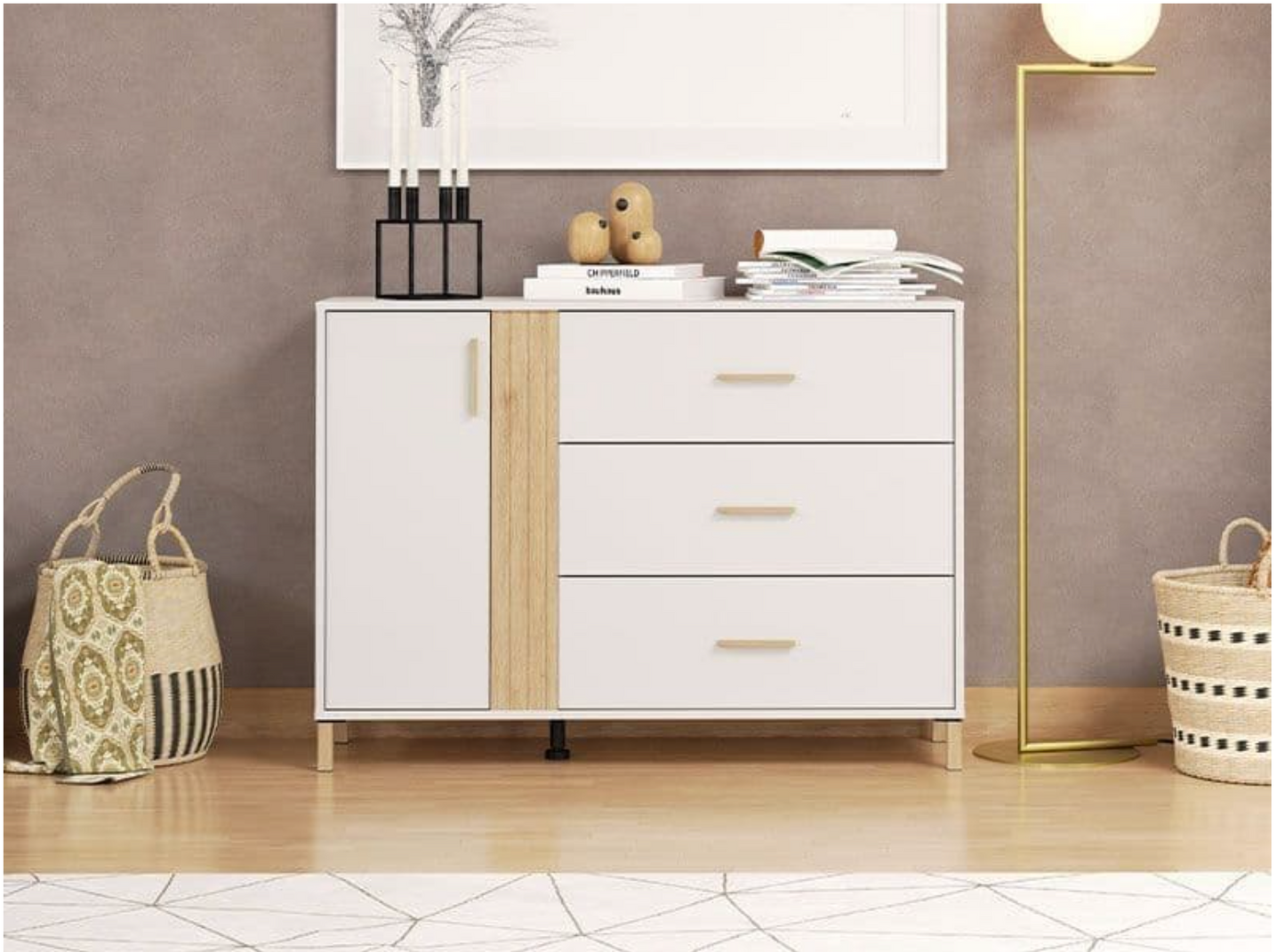 Granada Cashmere And Artisan Oak Effect Chest Of Drawers
