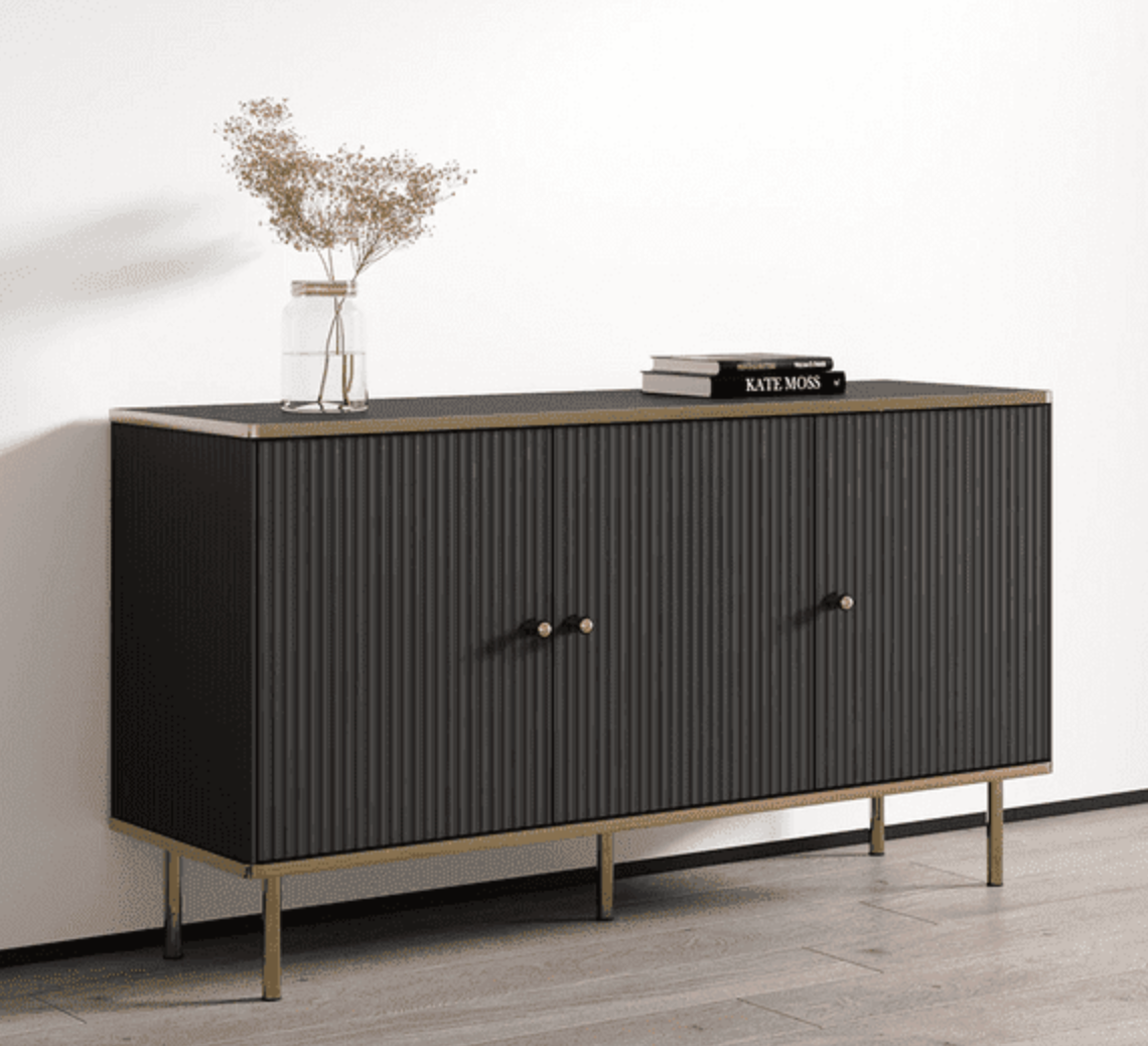Maison Black And Gold 3 Door Sideboard