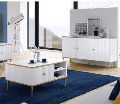 Maison White And Gold 3 Door Sideboard