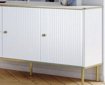 Maison White And Gold 4 Door Wide Sideboard