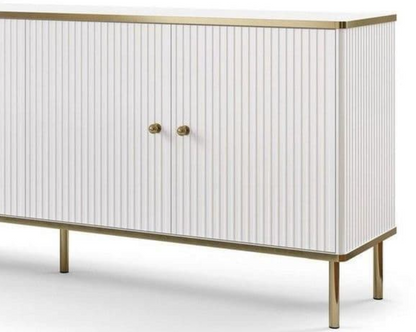 Maison White And Gold 4 Door Wide Sideboard