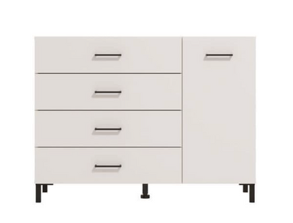 Romero White 1 Door 4 Drawer chest of drawers