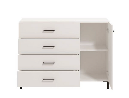Romero White 1 Door 4 Drawer chest of drawers