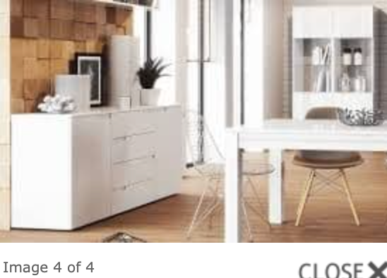 Santino White High Gloss Wide Sideboard